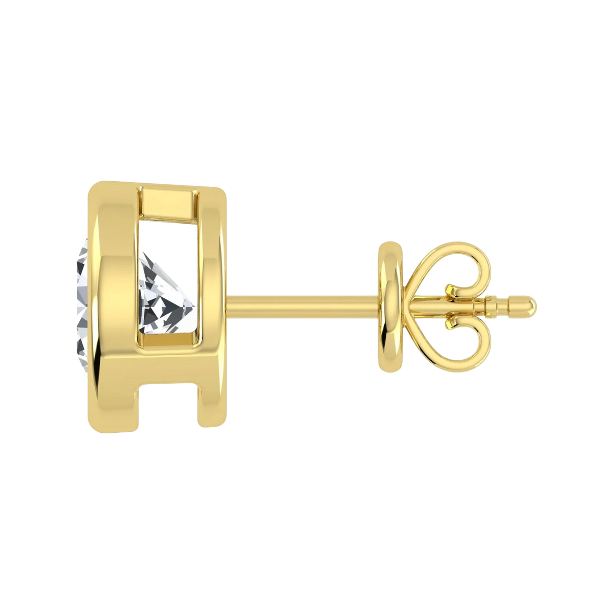 Lab Grown Diamond Bezel Studs Earrings (1ct-2ct)