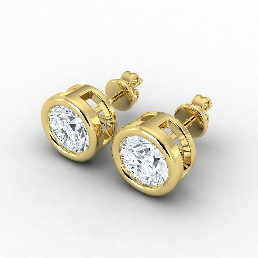 Pendientes con bisel de diamantes cultivados en laboratorio de 0,50 ct