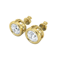 Lab Grown Diamond Bezel Studs Earrings 0.50 ct