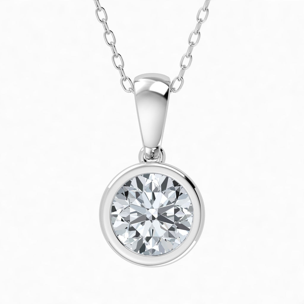 Colgante solitario de diamante cultivado en laboratorio de 1,00 ct