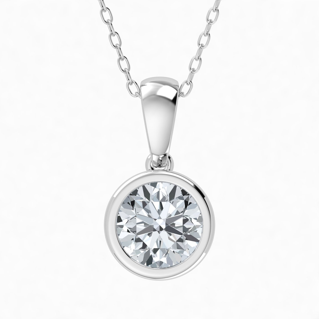 Colgante solitario de diamante cultivado en laboratorio de 1,00 ct