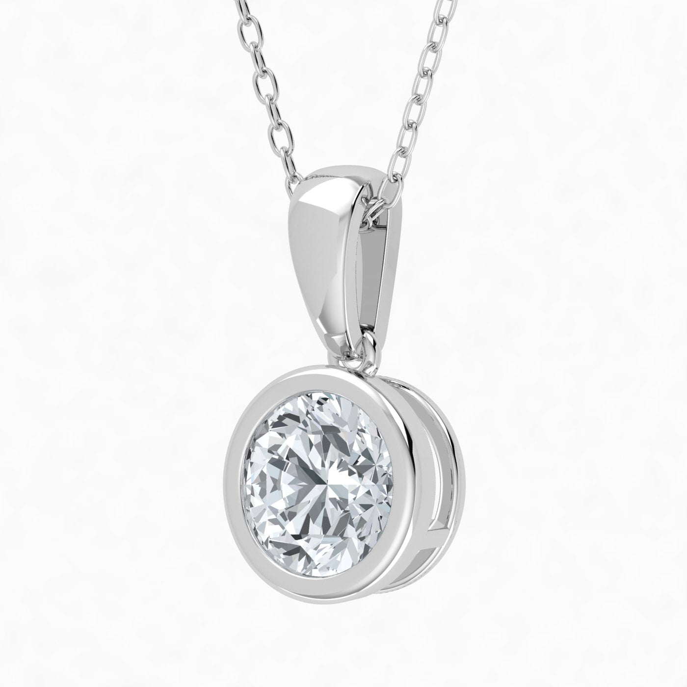 Colgante solitario de diamante cultivado en laboratorio de 1,00 ct