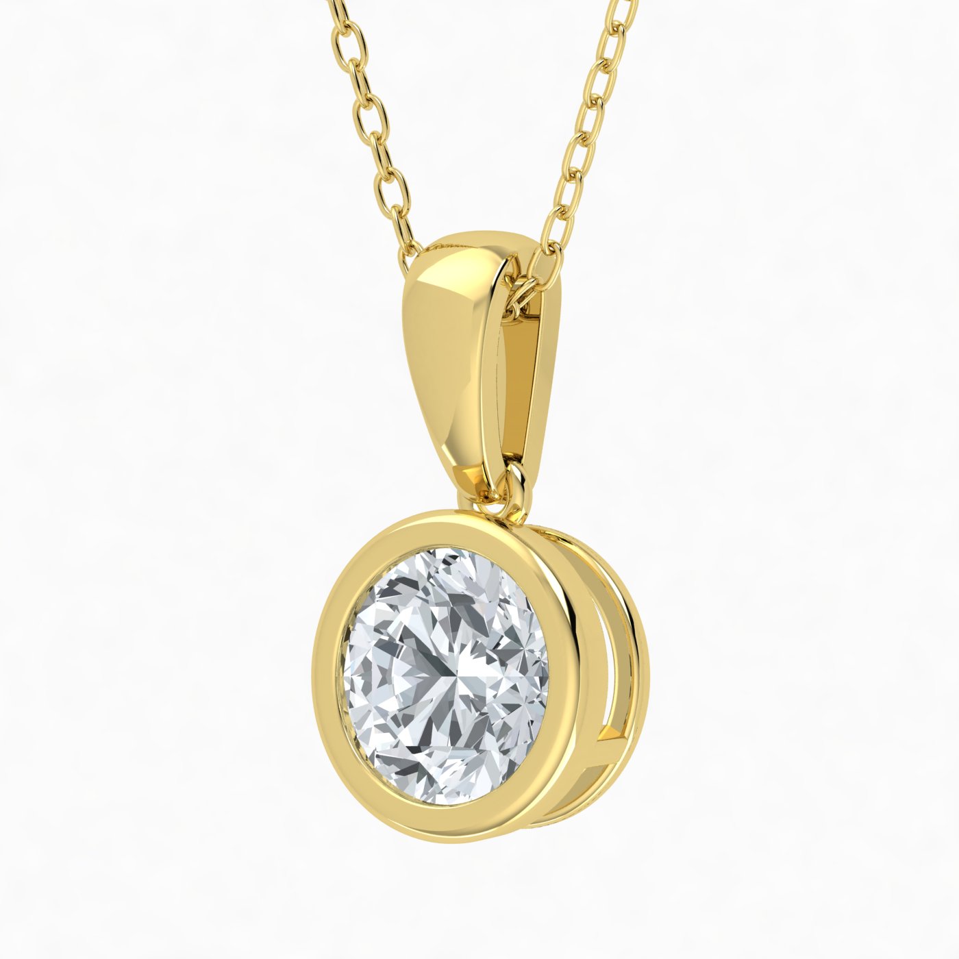 Colgante solitario de diamante cultivado en laboratorio de 1,00 ct