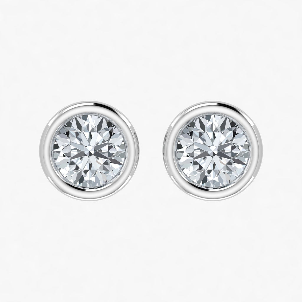 Pendientes con bisel de diamantes cultivados en laboratorio de 0,50 ct