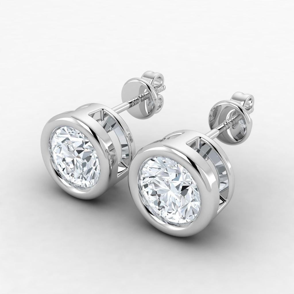 Lab Grown Diamond Bezel Set Studs (0.50ct-2.00ct)