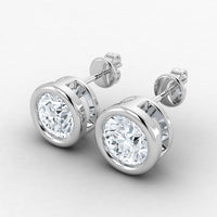 Pendientes con bisel de diamantes cultivados en laboratorio de 0,50 ct