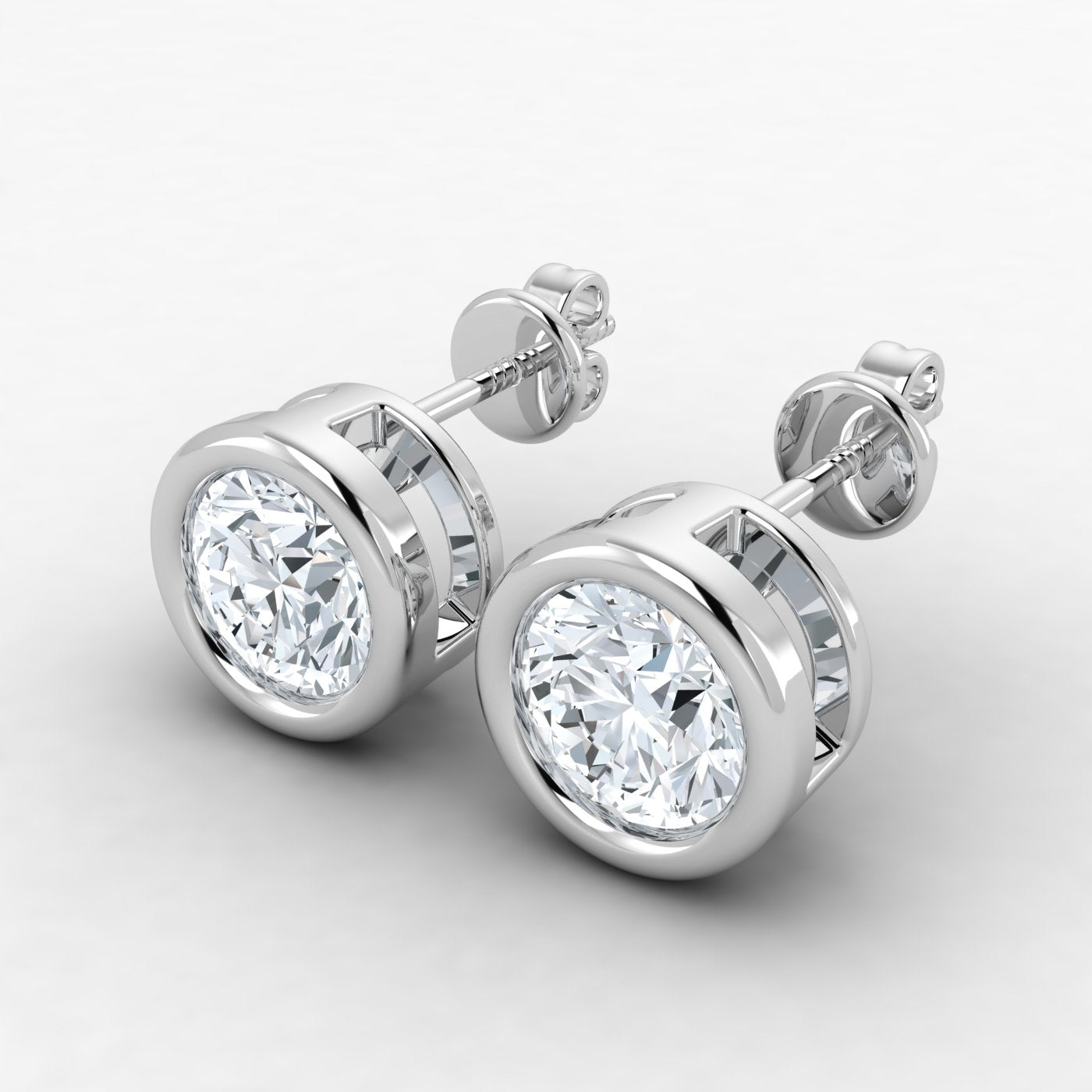Lab Grown Diamond Bezel Set Studs (0.50ct-2.00ct)