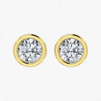 Pendientes con bisel de diamantes cultivados en laboratorio de 0,50 ct