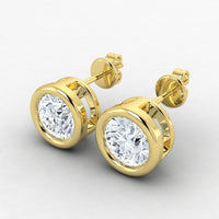 Pendientes con bisel de diamantes cultivados en laboratorio de 0,50 ct