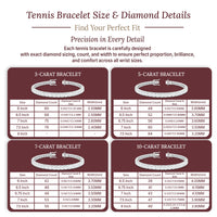 IGI Certified 3.00-10.00 Carat Lab Grown Diamond Tennis Bracelet for Women 14K Solid White and Yellow Gold Prong Setting Push Safety Lock Clasp Round Cut Jewelry (E-F Color, VS1-VS2 Clarity)