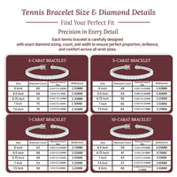 Pulsera de tenis con diamantes cultivados en laboratorio (3,00 ct-10,00 ct)