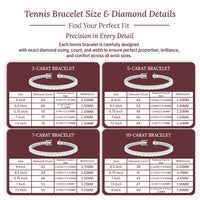 Pulsera de tenis con diamantes cultivados en laboratorio (3,00 ct-10,00 ct)