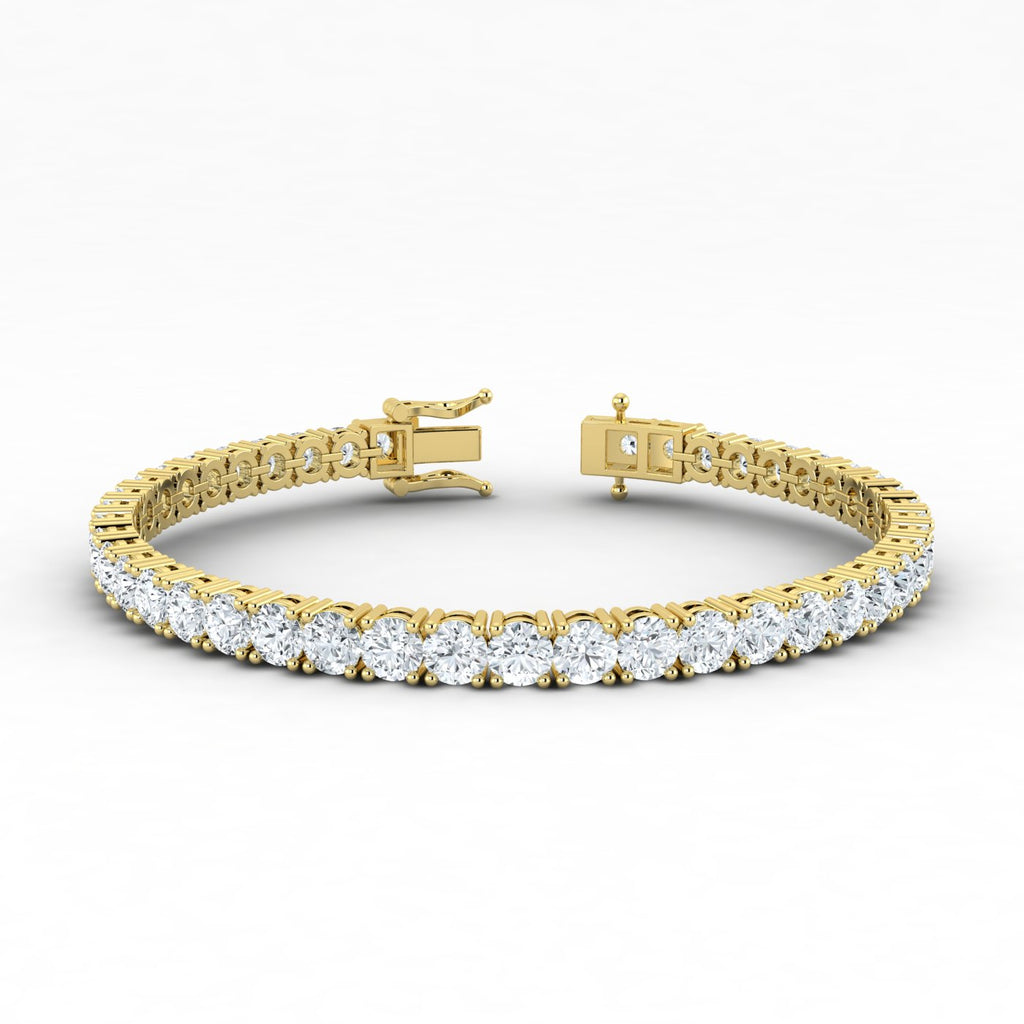 Shop QSE 5.00 Carat IGI Certified Lab Grown Diamond Tennis Bracelet for Women 14K White and Yellow Gold Lab Grown Diamond Bracelet for Men Prong Setting Round Cut Jewelry Size 7" (E-F Color, VS1-VS2 Clarity)