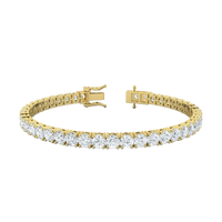 IGI Certified 3.00-10.00 Carat Lab Grown Diamond Tennis Bracelet for Women 14K Solid White and Yellow Gold Prong Setting Push Safety Lock Clasp Round Cut Jewelry Size 7" (E-F Color, VS1-VS2 Clarity)