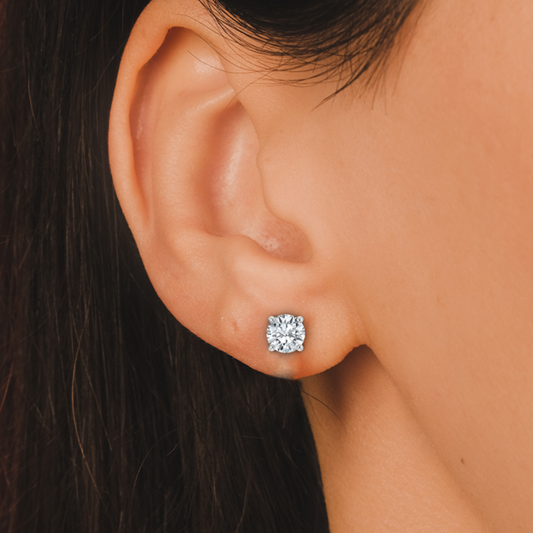 Shop QSE 2 Carat Lab Grown Diamond Stud Earrings for Women IGI Certified 14k Yellow and White Gold with Screw-back Jewelry (E-F Color, VS1-VS2 Clarity)