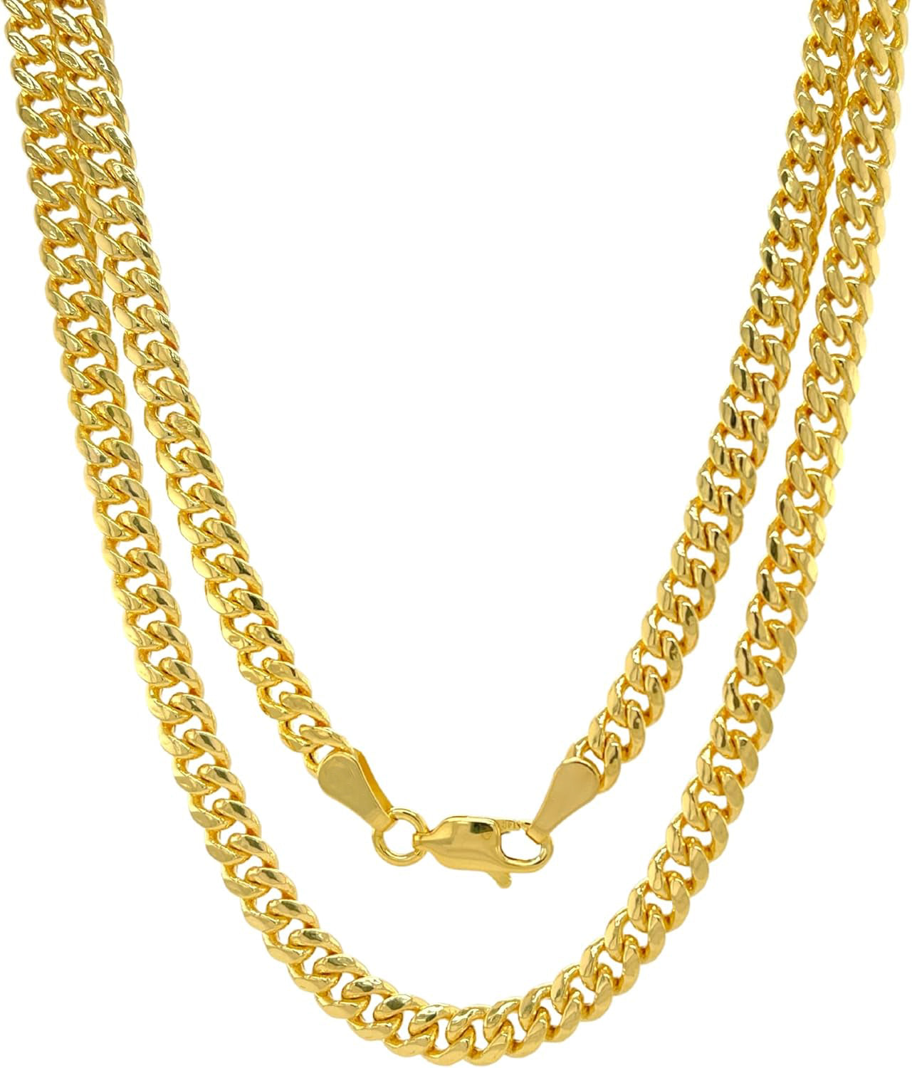 Italian 10k Yellow Gold 2.5MM Miami Cuban Curb Chain Necklace (18"-24")