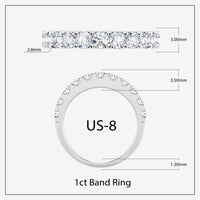 Anillo de banda con diamantes cultivados en laboratorio de 1,00 ct