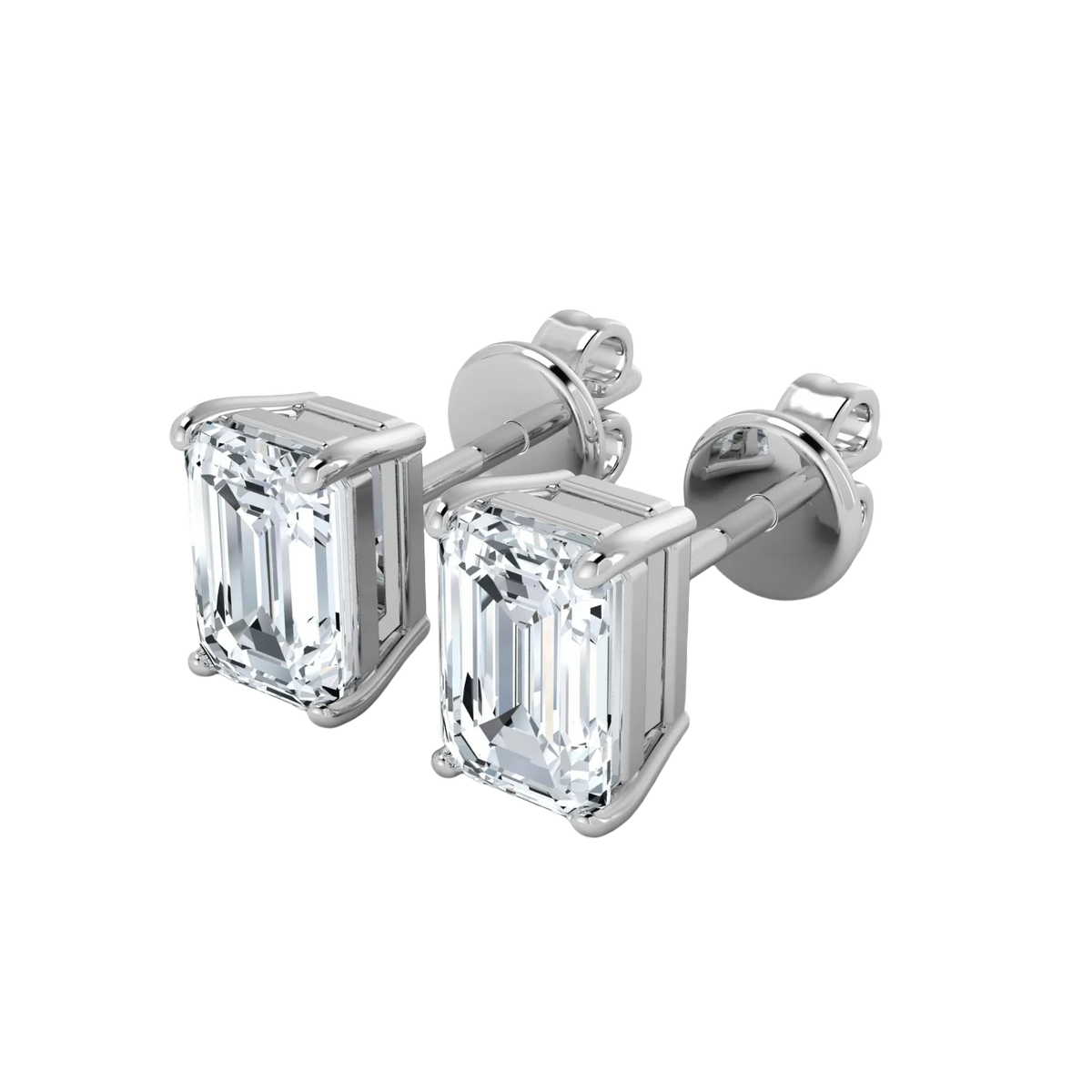 Lab Grown Diamond Emerald Cut Studs (0.50ct-2.00ct)