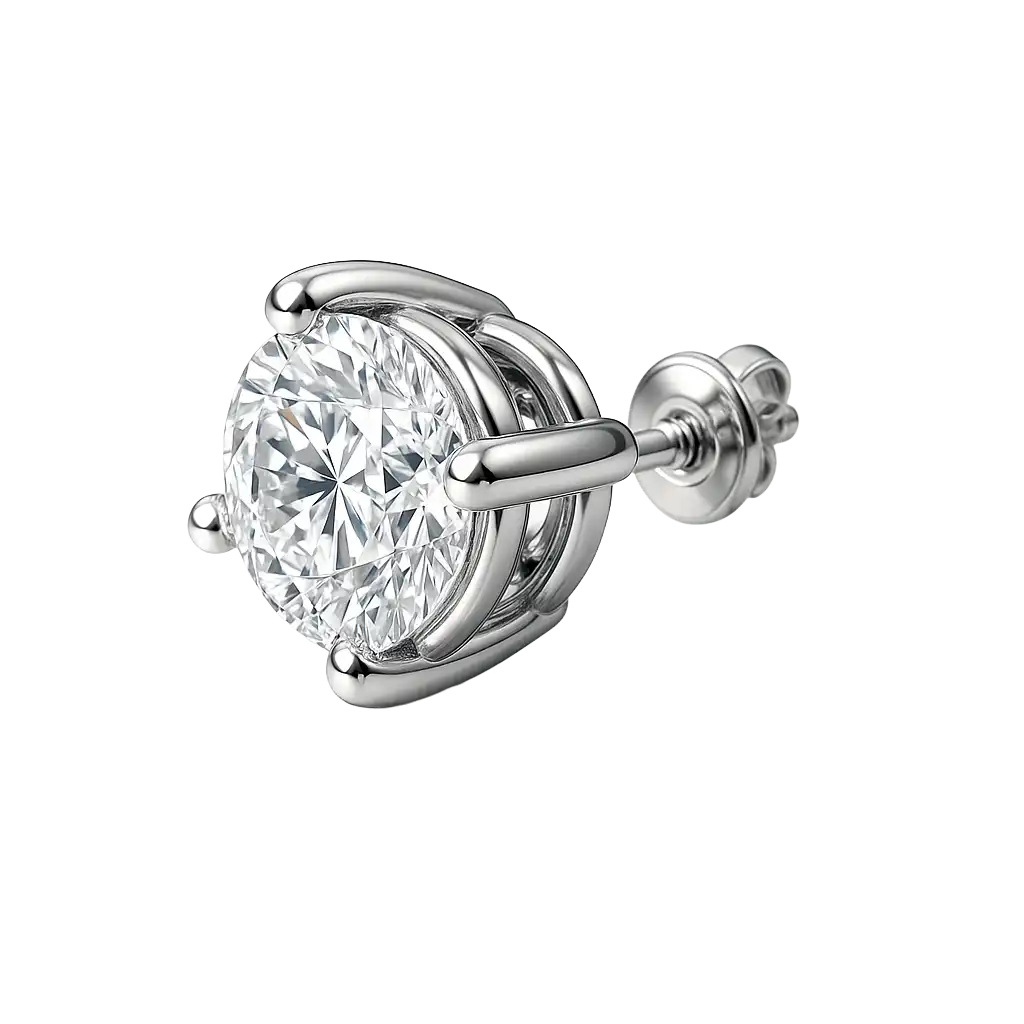 Certified Single Stud Lab Grown Diamond Earring (0.50 CT-2.00 CT)
