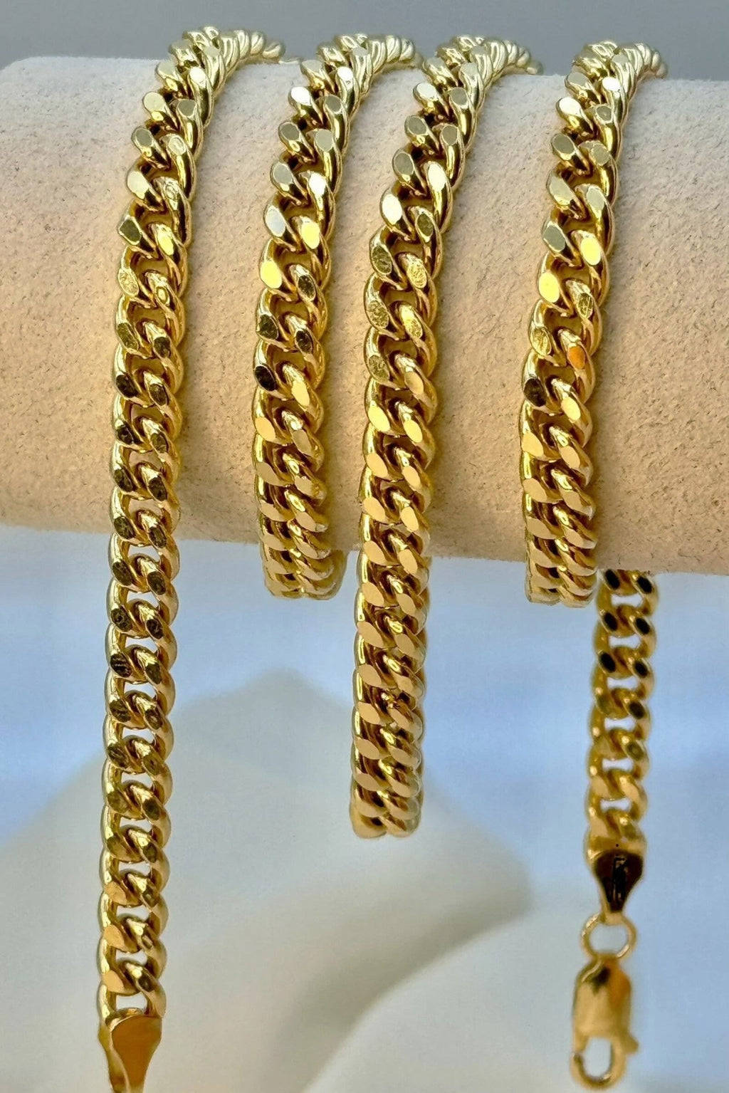 Italian 10k REAL 100% Solid Yellow Gold 4.5 Miami Cuban Chain Necklace (18"-24")
