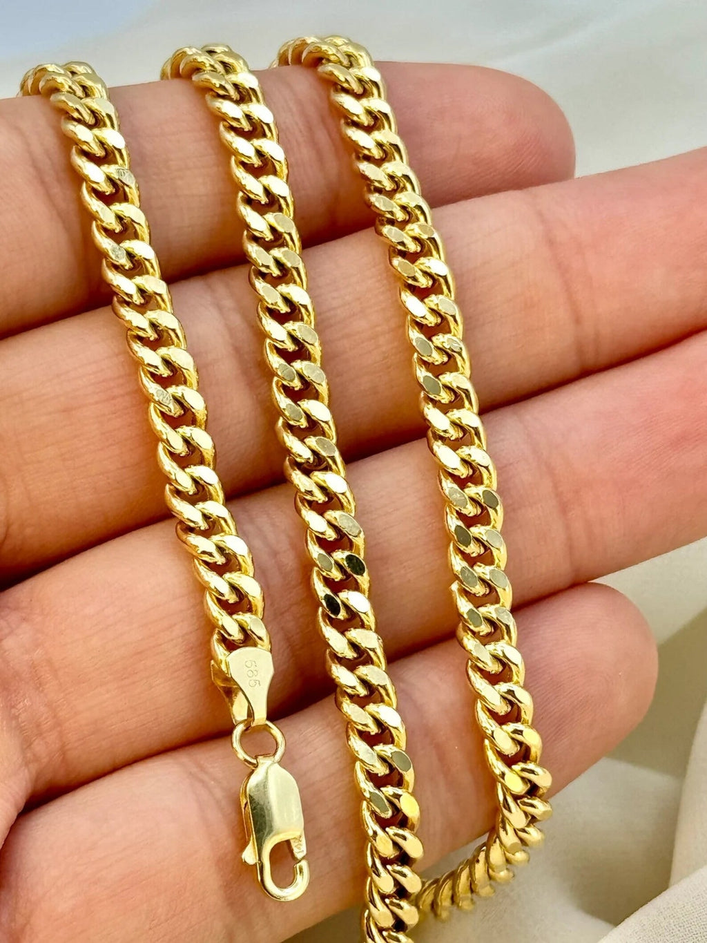 Italian 10k REAL 100% Solid Yellow Gold 4.5 Miami Cuban Chain Necklace (18"-24")