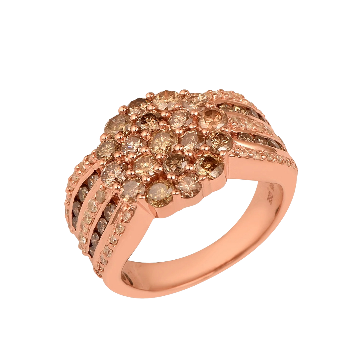 2.70ct Natural Champagne Diamond Ring