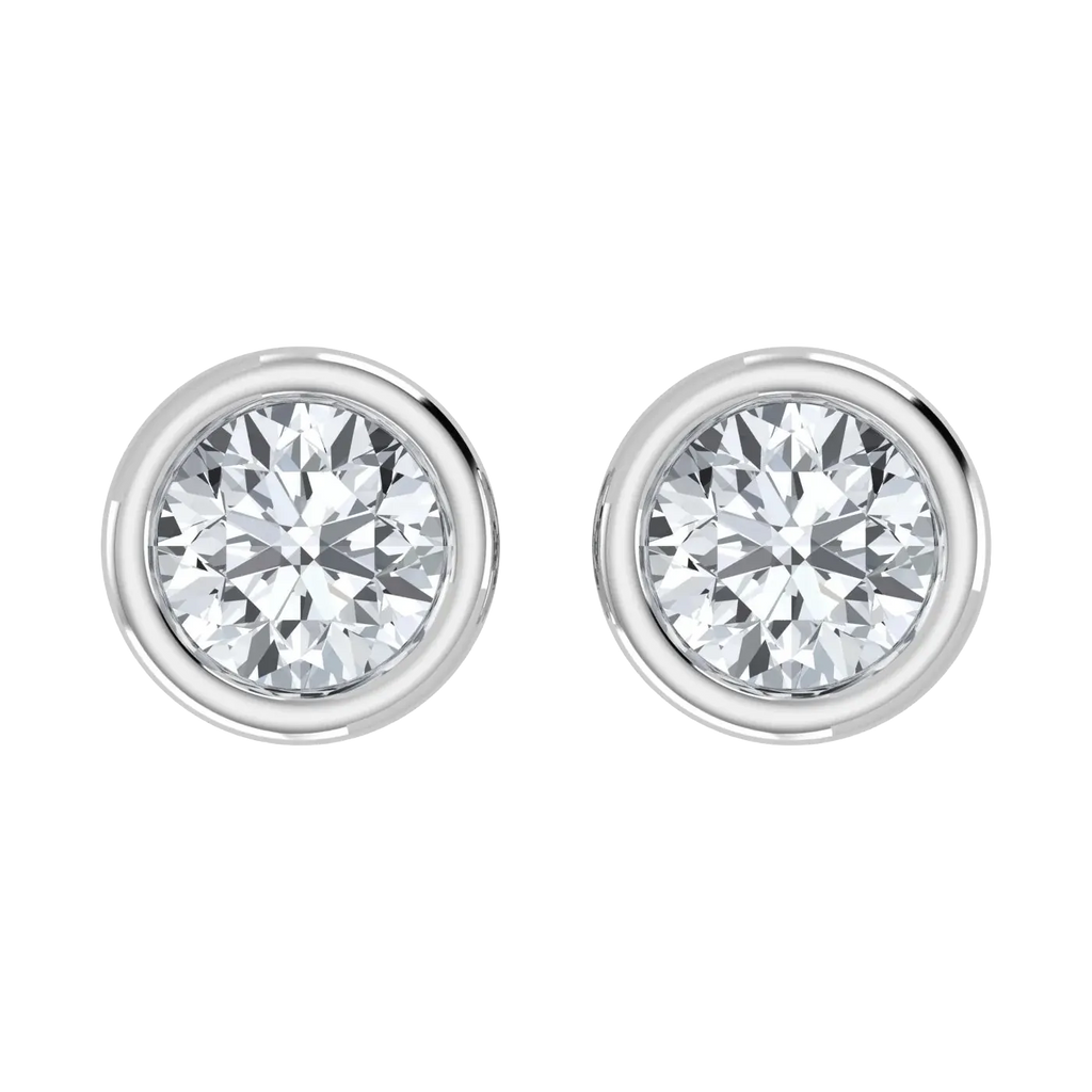Lab Grown Diamond Bezel Studs Earrings 0.50 ct