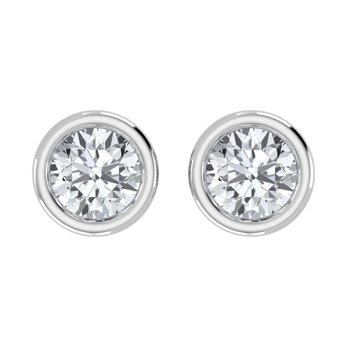 Lab Grown Diamond Bezel Studs Earrings (1ct-2ct)