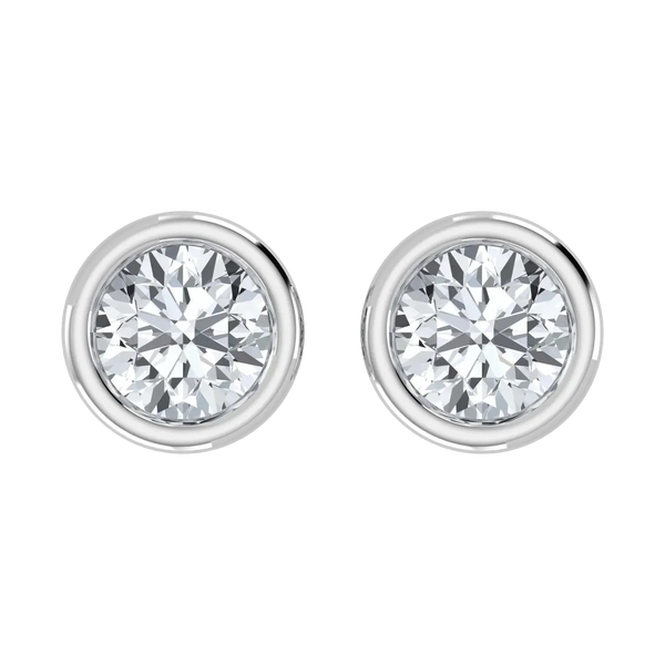 Lab Grown Diamond Bezel Studs Earrings 1.00 ct