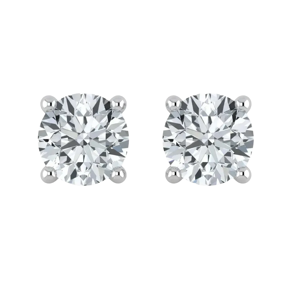 IGI Lab Grown Diamond Round Studs Earrings .50ct - Push Back