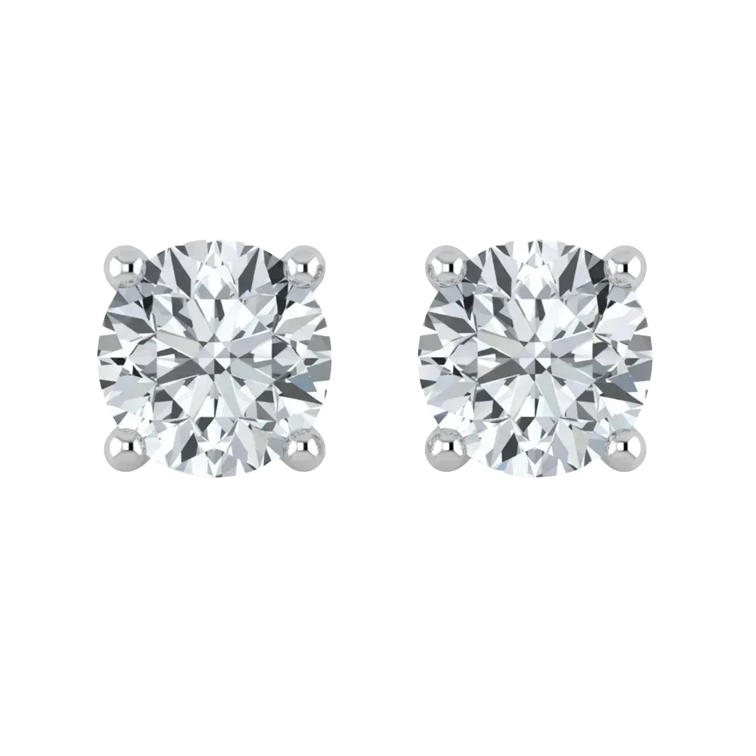 IGI Lab Grown Diamond Round Studs Earrings .50ct - Push Back