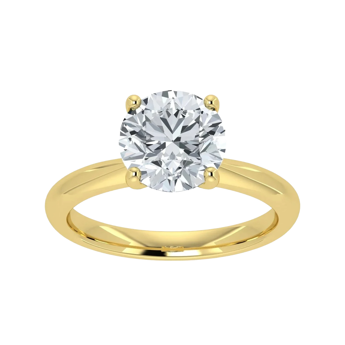IGI Lab Grown Diamond Round Solitaire Ring (1ct-2ct)