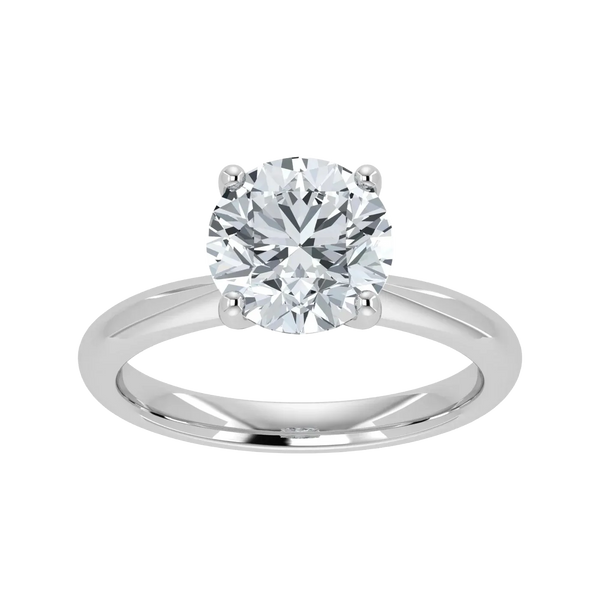 Anillo solitario redondo con diamantes cultivados en laboratorio (1-2 ct)