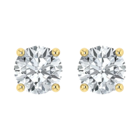IGI Lab Grown Diamond Round Studs Earrings .50ct - Push Back