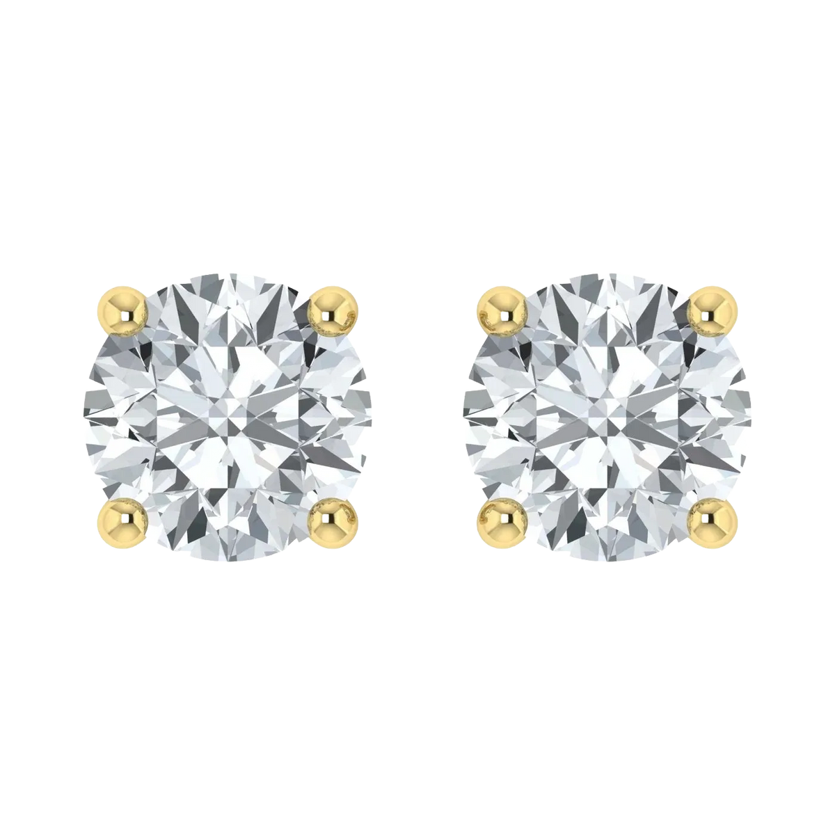 IGI Lab Grown Diamond Round Studs Earrings .50ct - Push Back