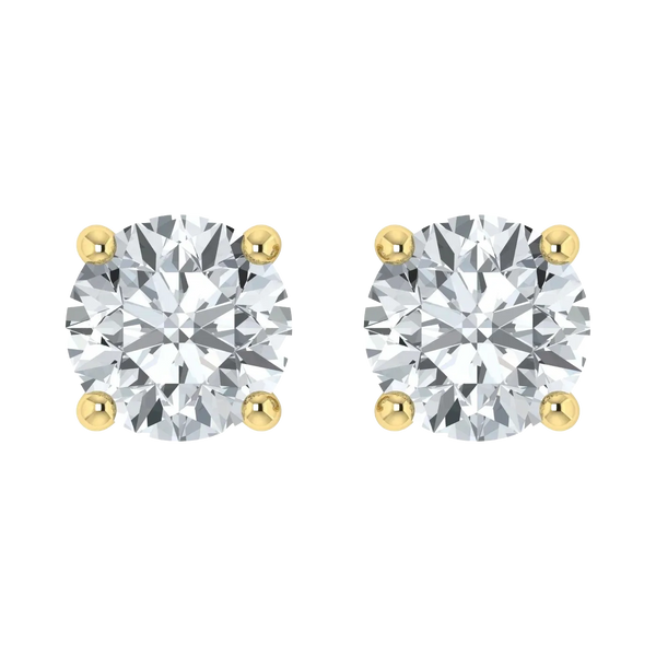 IGI Lab Grown Diamond Round Studs Earrings .50ct - Push Back