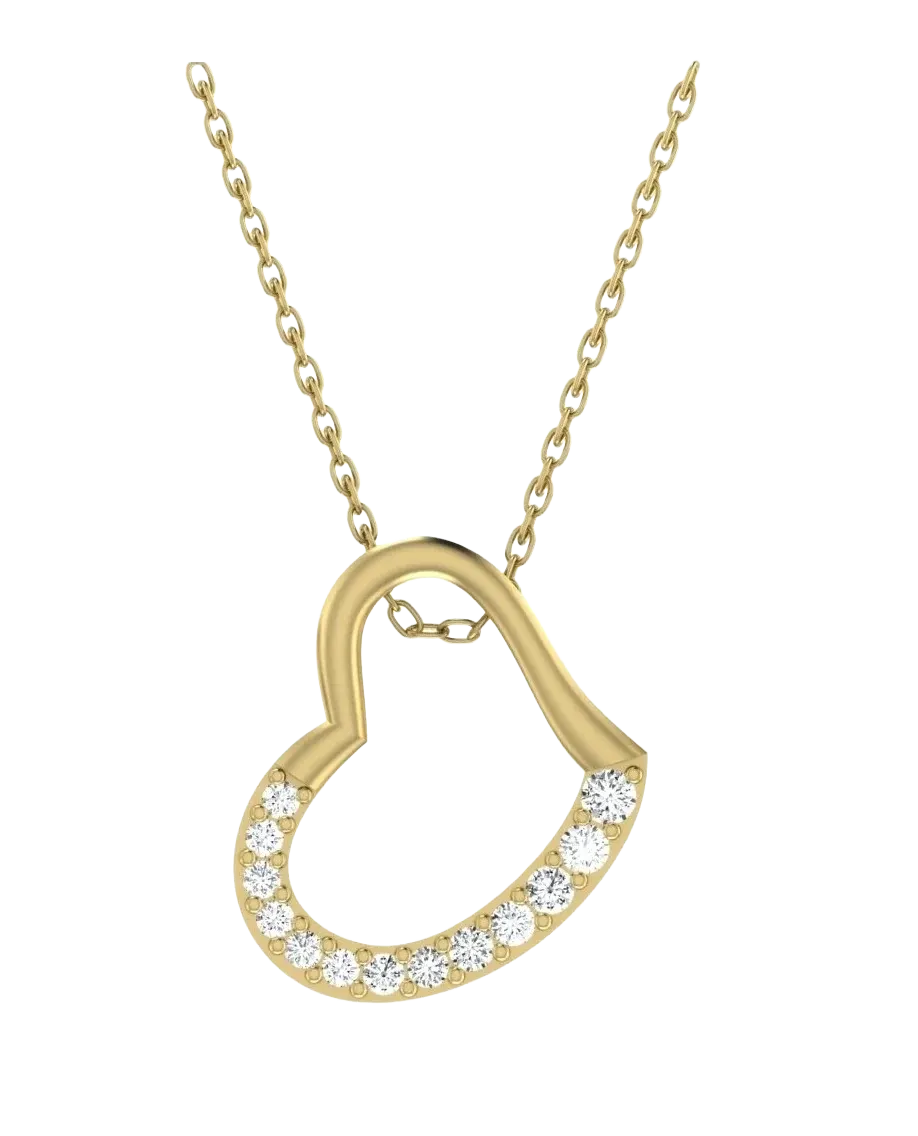 Eternal Love: 0.10ct Lab Grown Diamond Heart Shaped  20 Inch Pendant