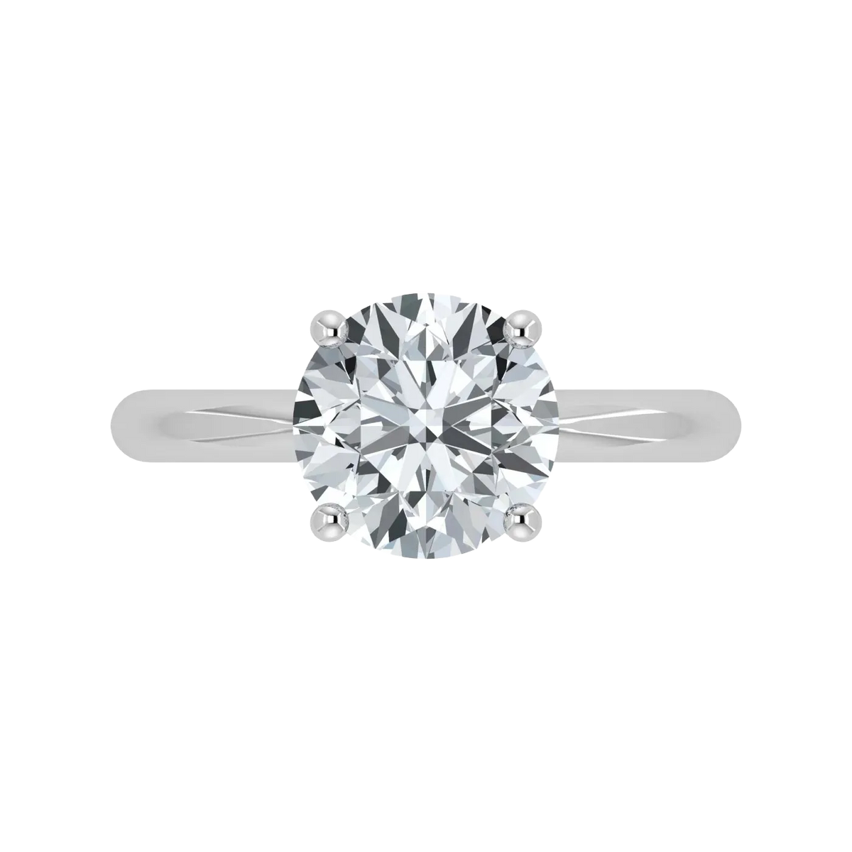 IGI Lab Grown Diamond Round Solitaire Ring (1ct-2ct)