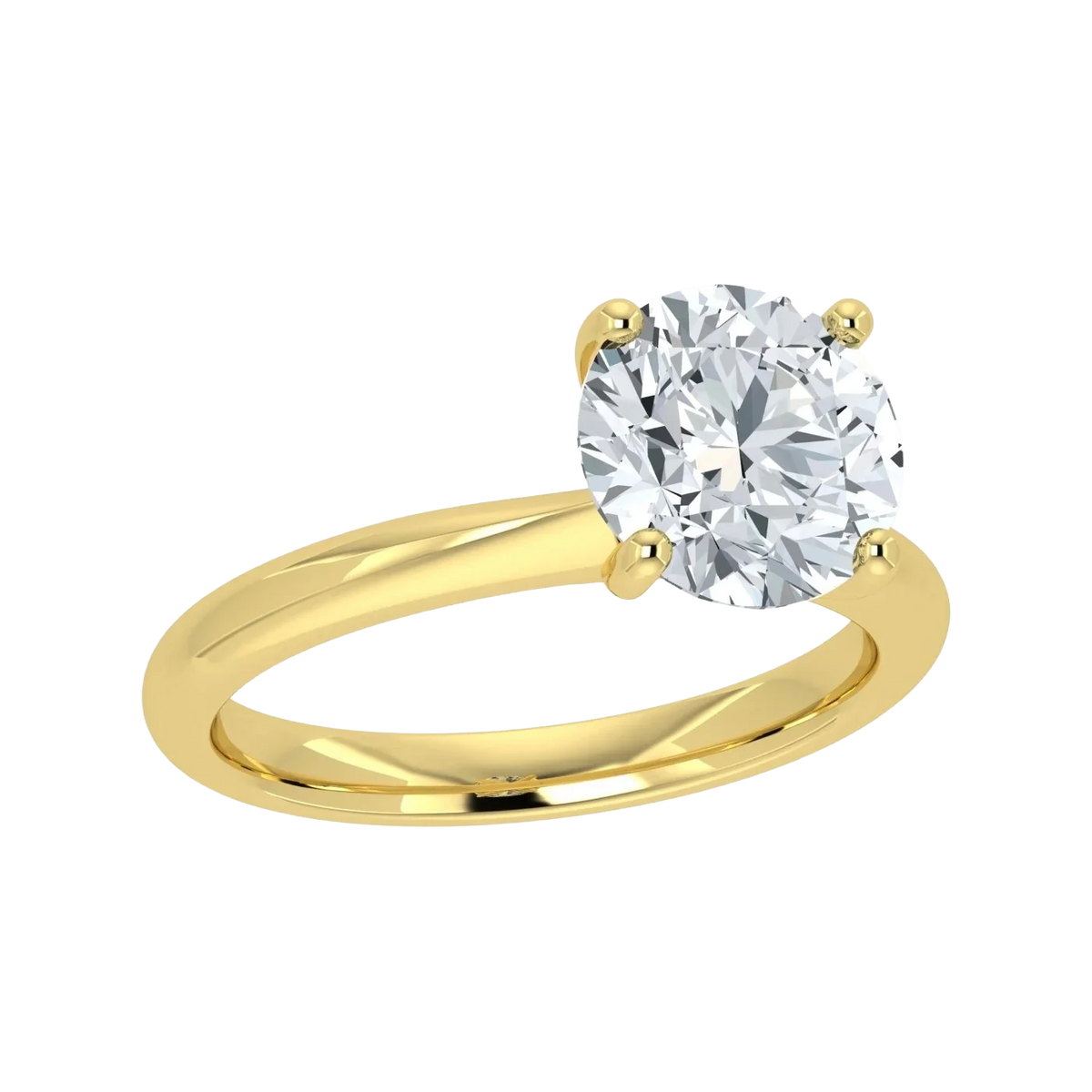 IGI Lab Grown Diamond Round Solitaire Ring (1ct-2ct)