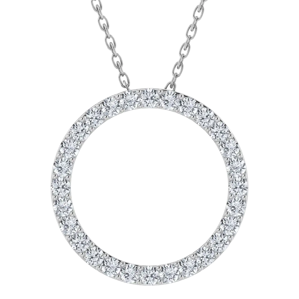 0.25CT Lab Grown Diamond Circle Pendant with Cable Chain