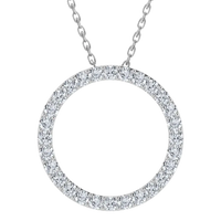 0.25CT Lab Grown Diamond Circle Pendant with Cable Chain
