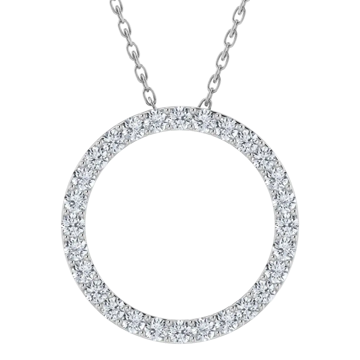 0.25CT Lab Grown Diamond Circle Pendant with Cable Chain