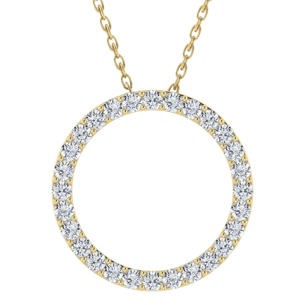 0.25CT Lab Grown Diamond Circle Pendant with Cable Chain