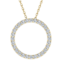 0.25CT Lab Grown Diamond Circle Pendant with Cable Chain