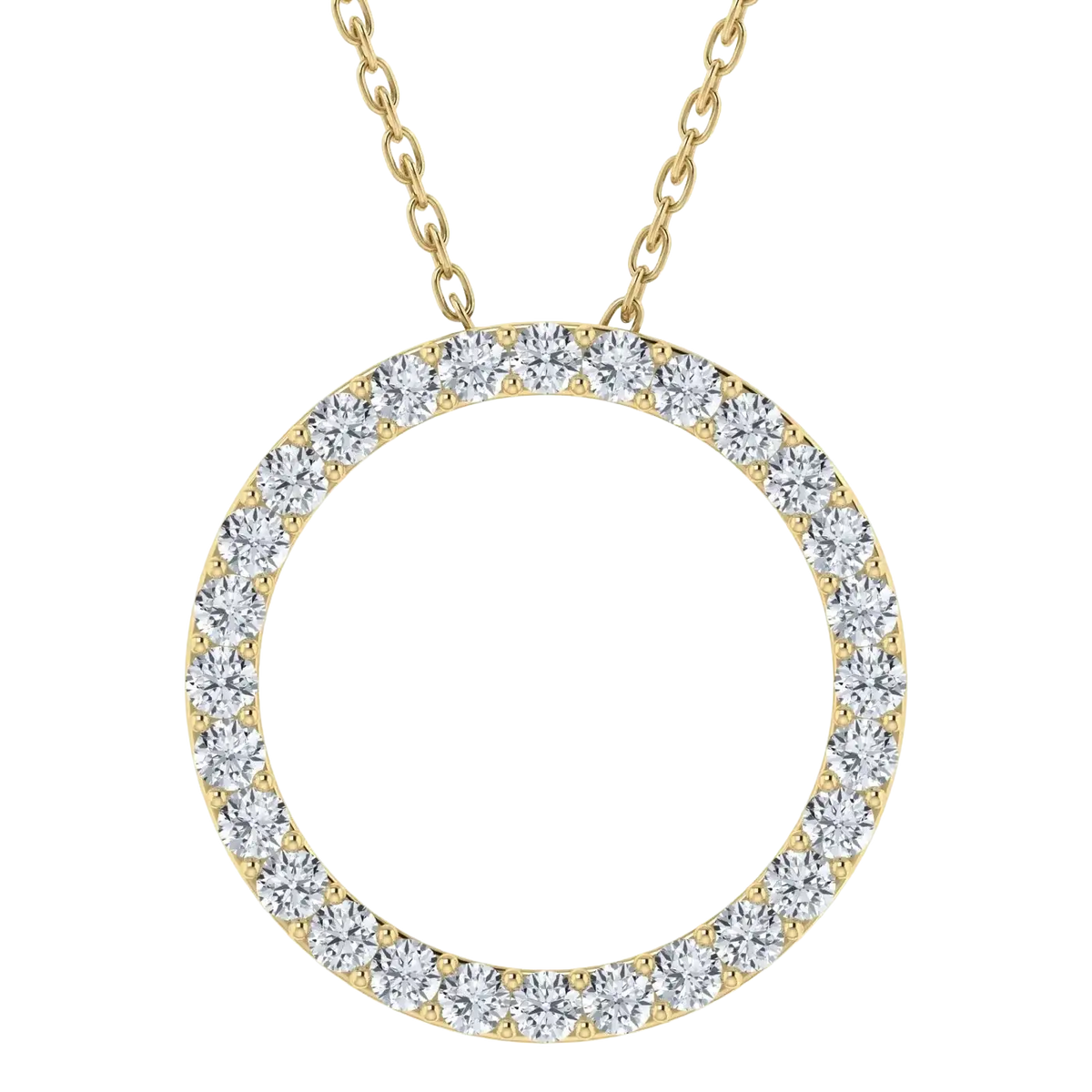 0.25CT Lab Grown Diamond Circle Pendant with Cable Chain