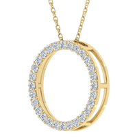 0.25CT Lab Grown Diamond Circle Pendant with Cable Chain