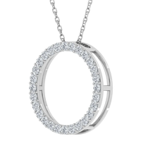 0.25CT Lab Grown Diamond Circle Pendant with Cable Chain