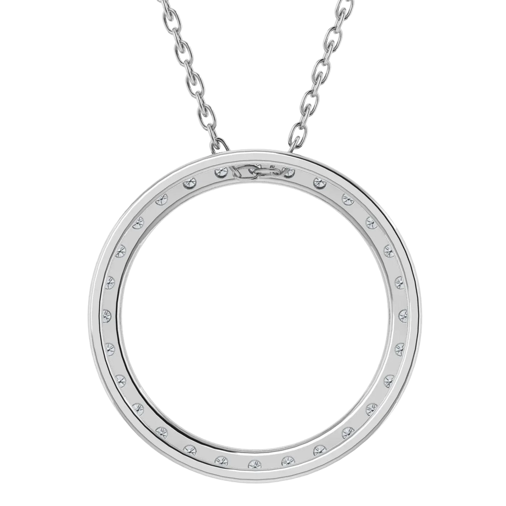 0.25CT Lab Grown Diamond Circle Pendant with Cable Chain