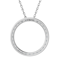 0.25CT Lab Grown Diamond Circle Pendant with Cable Chain