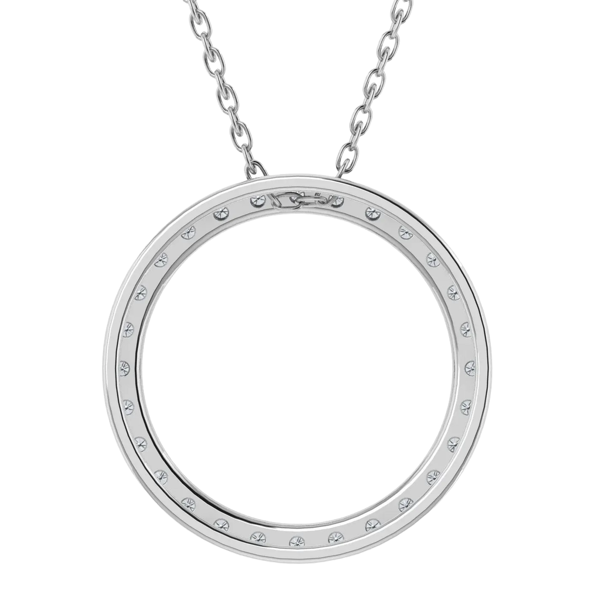 0.25CT Lab Grown Diamond Circle Pendant with Cable Chain
